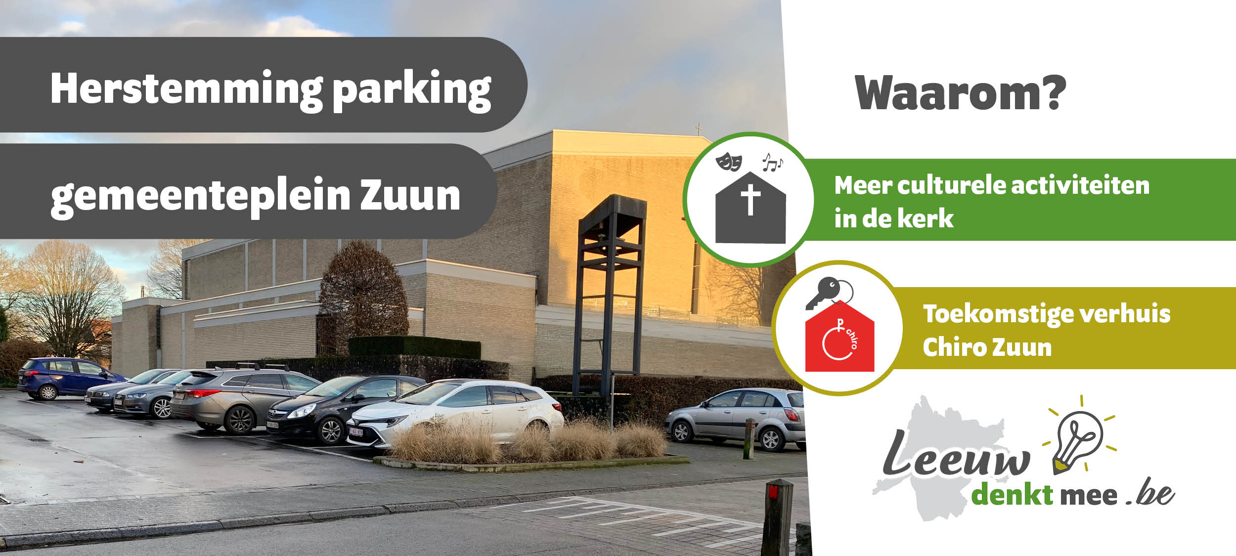 Herstemming parking gemeenteplein Zuun